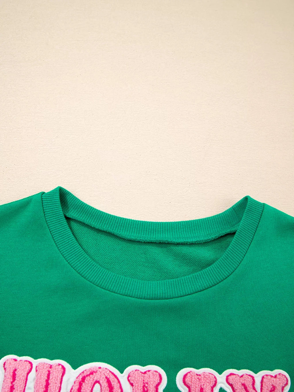 HOLLY JOLLY Towel Embroidered Christmas Holiday Sweatshirt