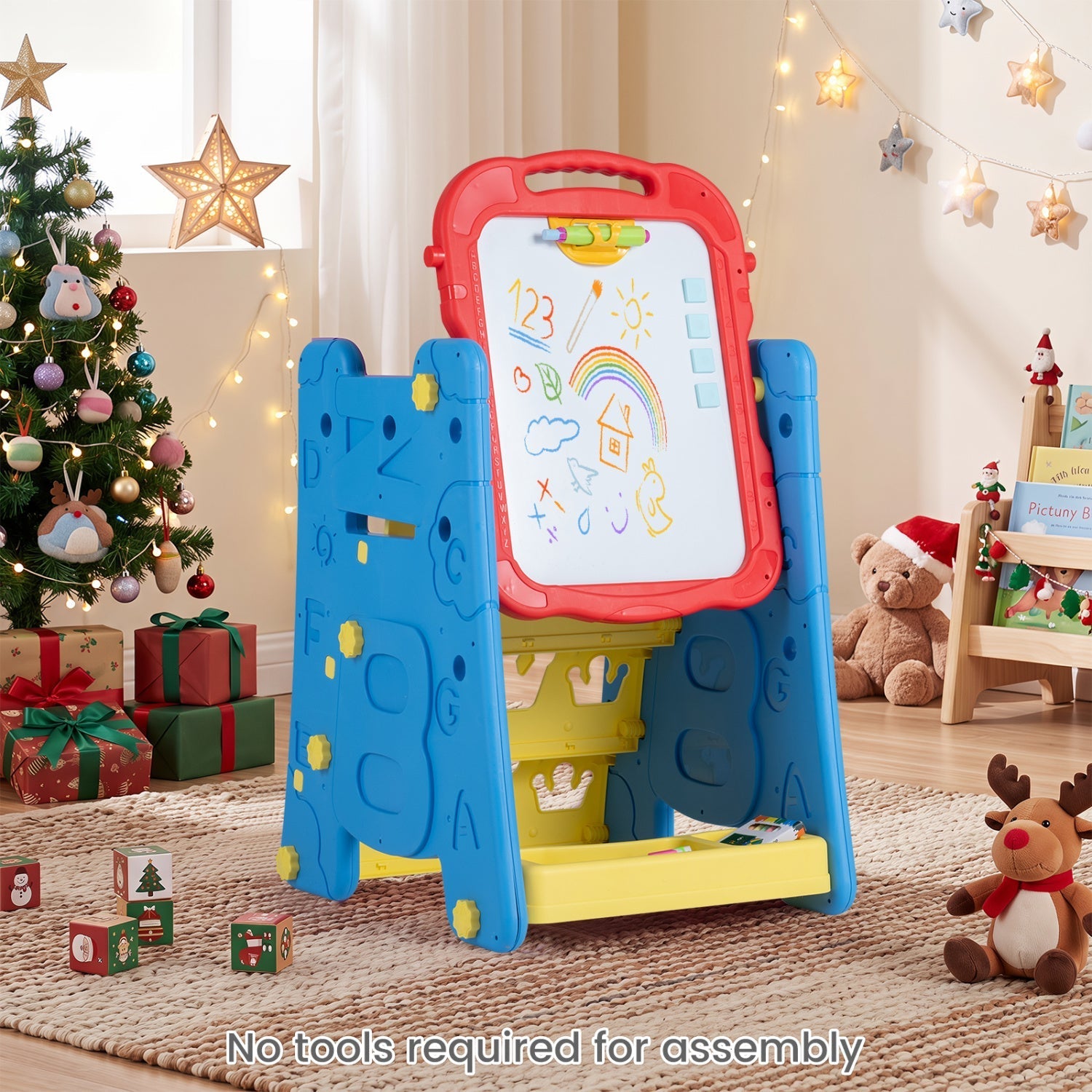 Kids Art Easel 4-in-1 Double Sided Magnetic Board