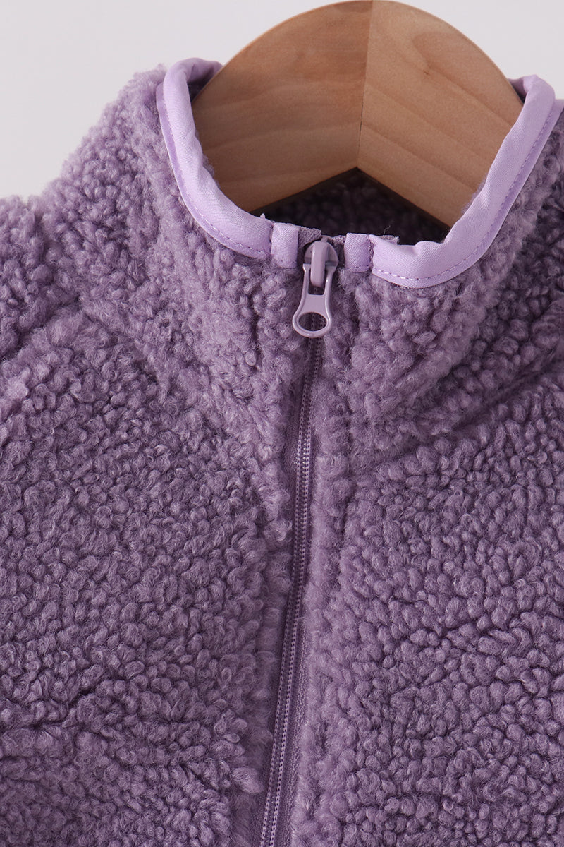 Purple fleece zipper jacket Kids Childrens