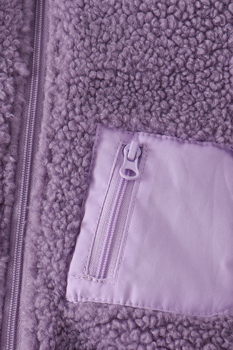 Purple fleece zipper jacket Kids Childrens