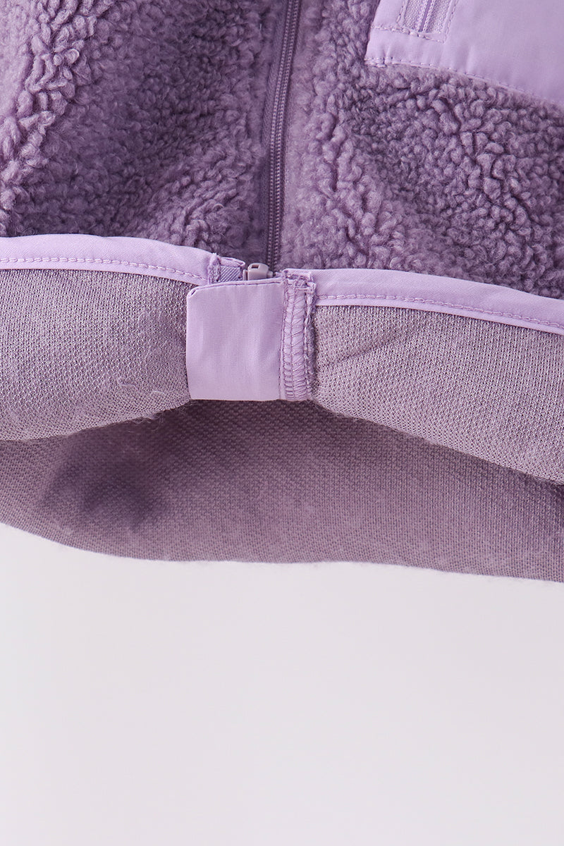 Purple fleece zipper jacket Kids Childrens