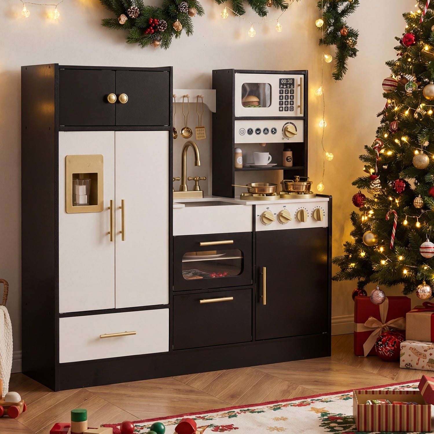 Kids Play Kitchen with Realistic Lights Sounds